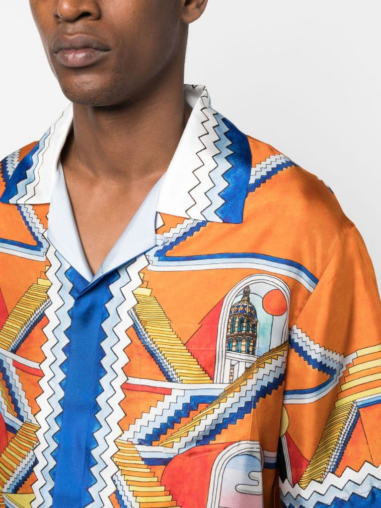 Blue Escalier Infini Silk Shirt