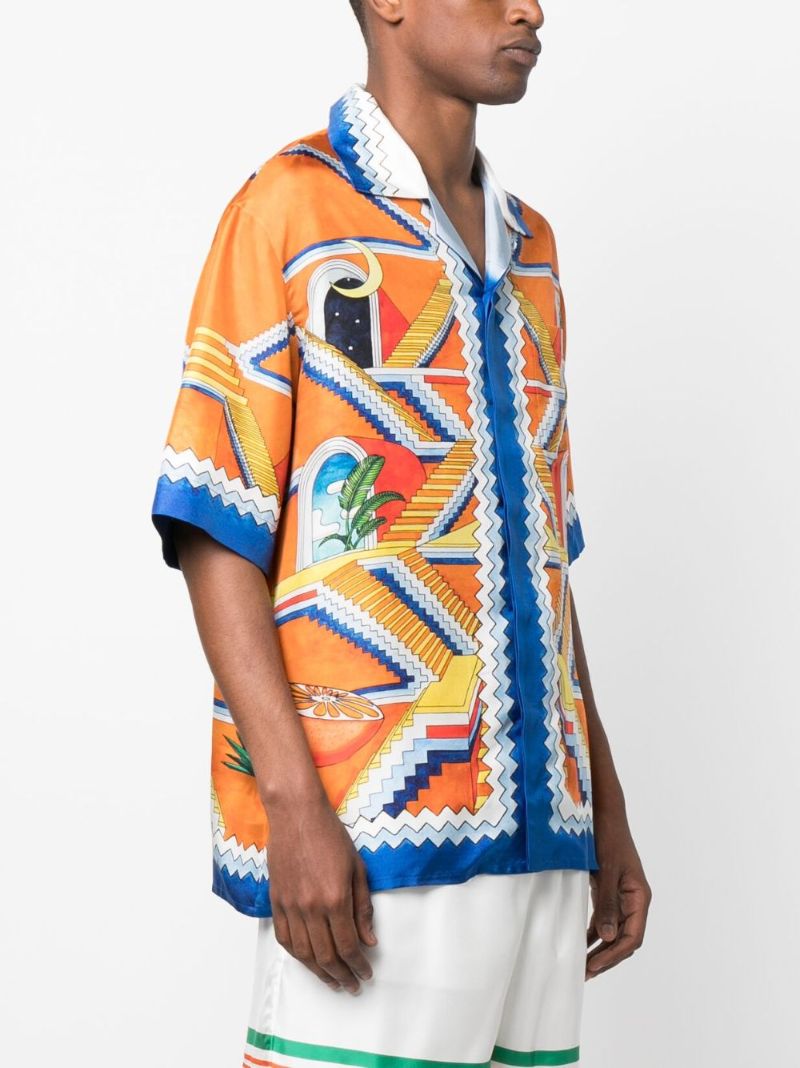 Blue Escalier Infini Silk Shirt
