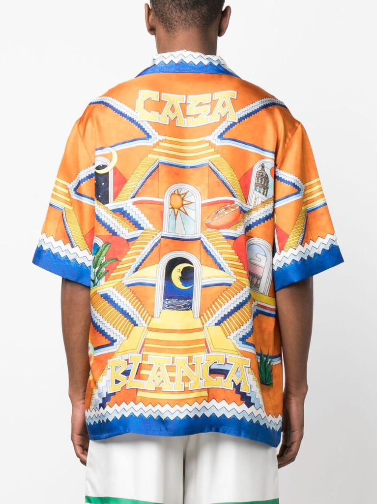 Blue Escalier Infini Silk Shirt