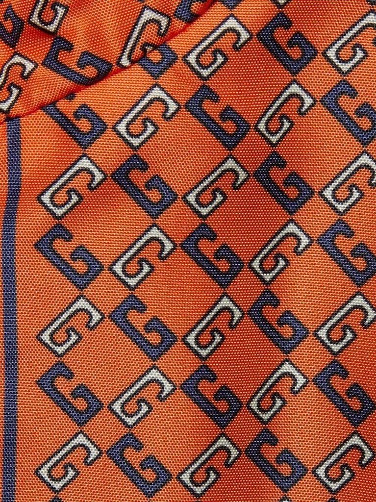 Orange Logo Print Windbreaker