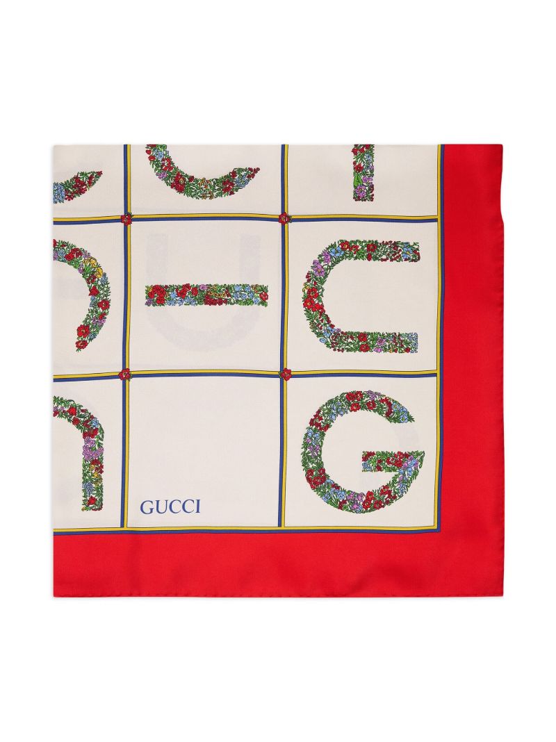 White Logo Silk Square