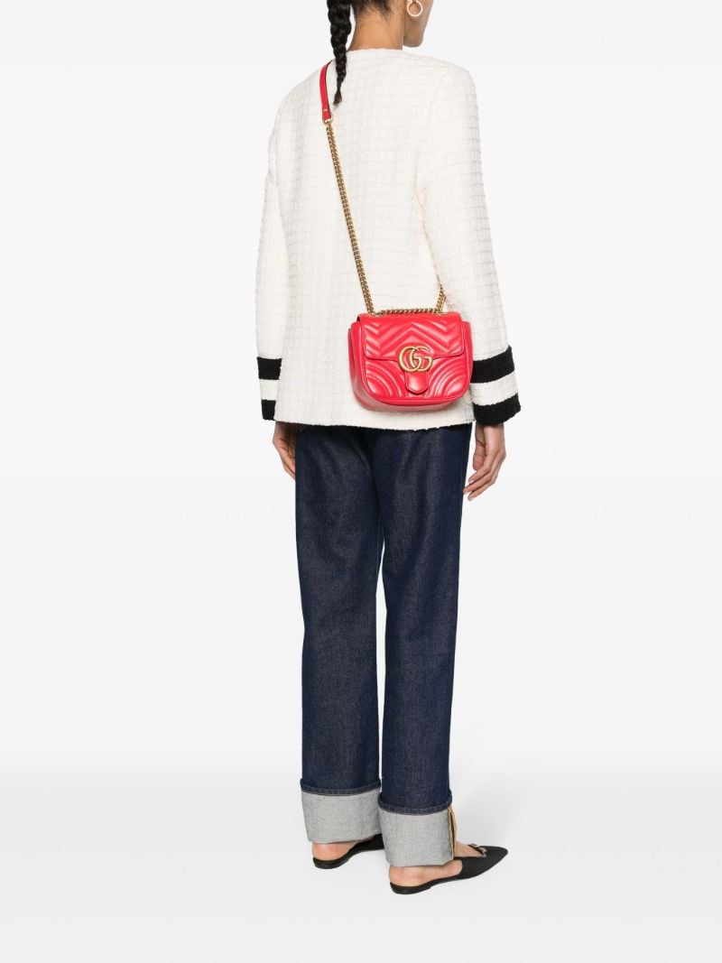 Red Gg Marmont Mini Leather Shoulder Bag