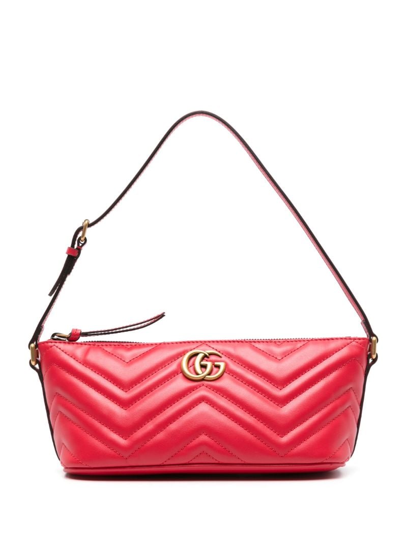 Red Gg Marmont Small Leather Shoulder Bag