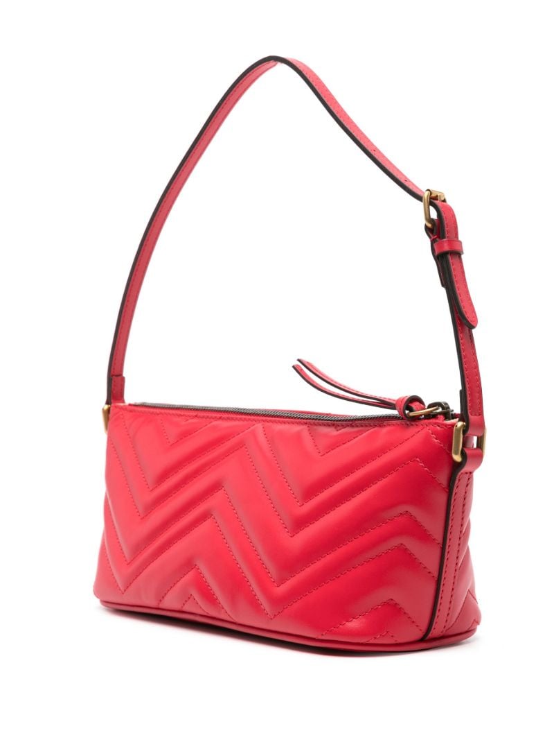 Red Gg Marmont Small Leather Shoulder Bag