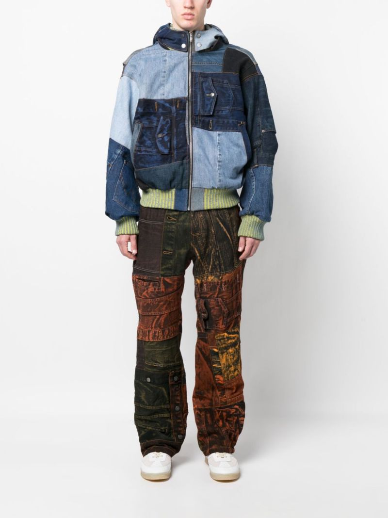 Blue Patchwork Denim Jacket