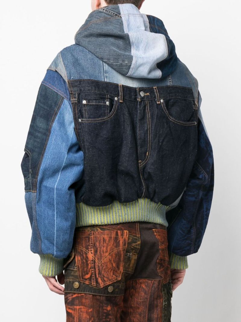 Blue Patchwork Denim Jacket