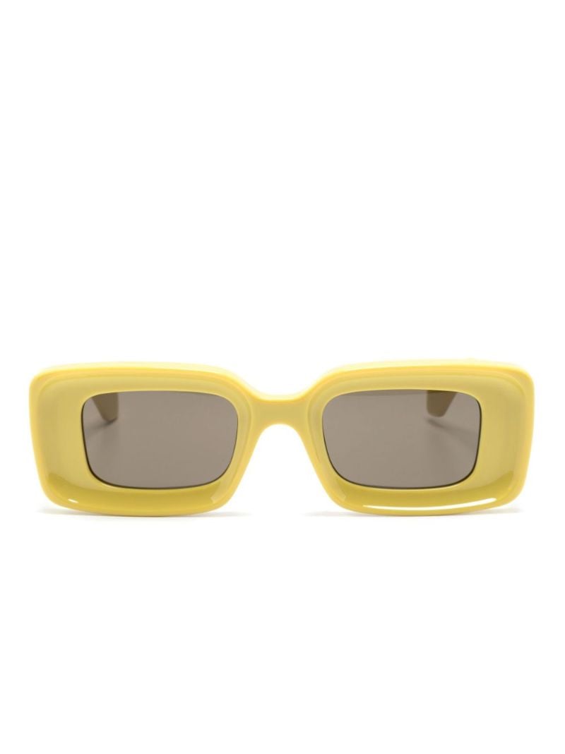 Yellow Anagram-plaque Sunglasses