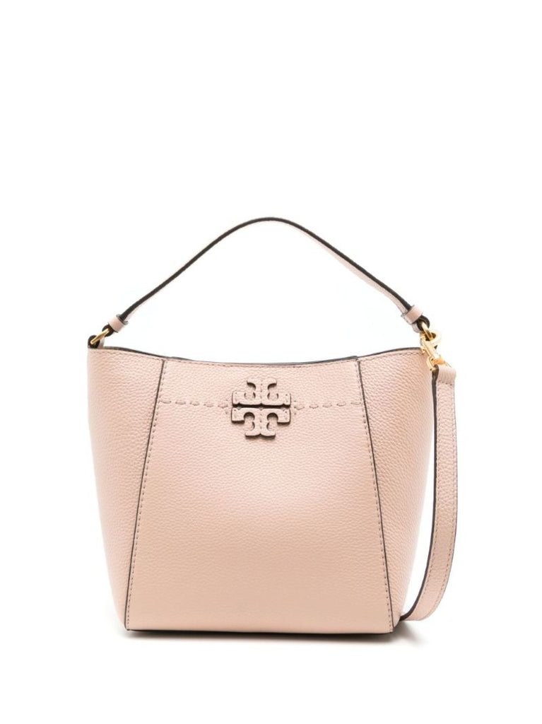 Neutral Small Mcgraw Leather Bucket Bag
