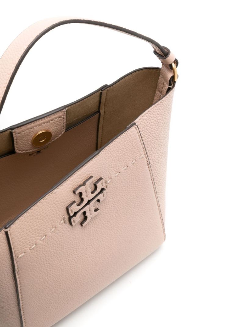 Neutral Small Mcgraw Leather Bucket Bag