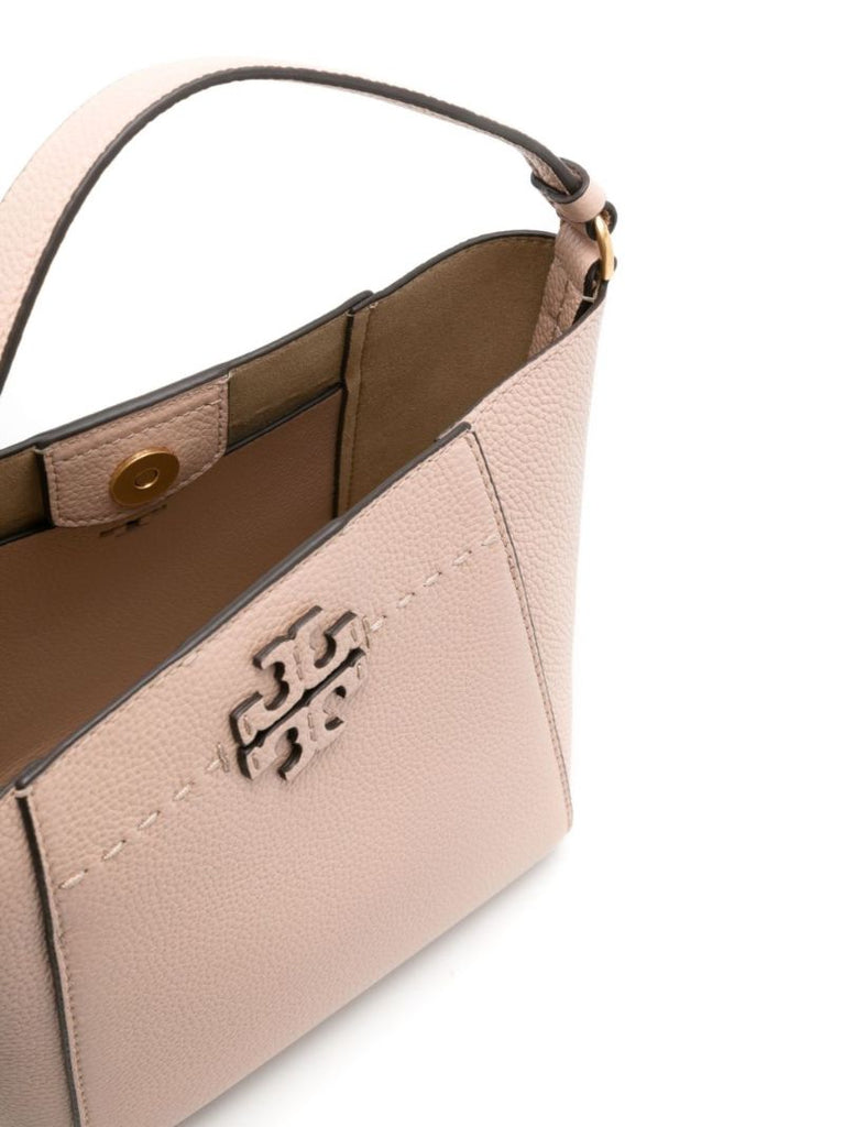 Neutral Small Mcgraw Leather Bucket Bag