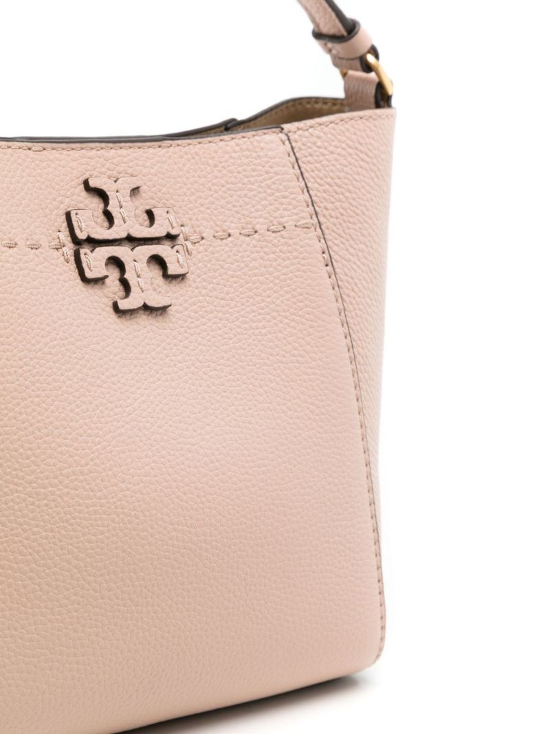Neutral Small Mcgraw Leather Bucket Bag