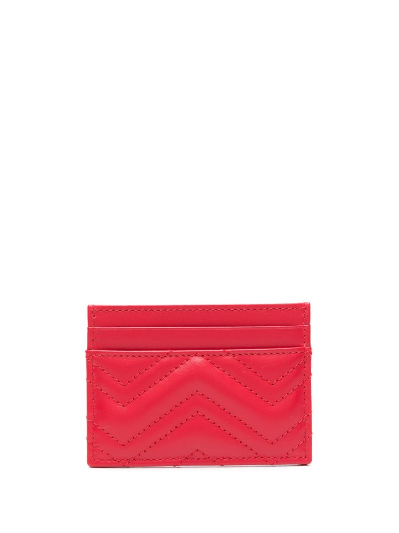 Red Gg Marmont Leather Card Holder