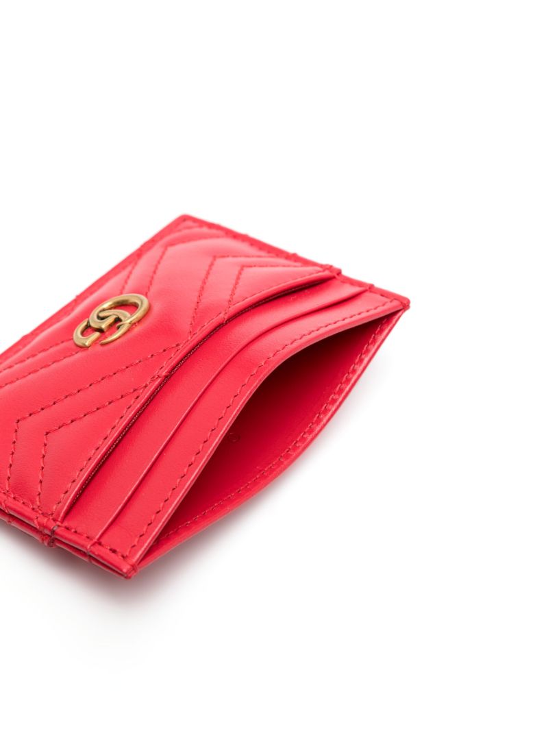 Red Gg Marmont Leather Card Holder
