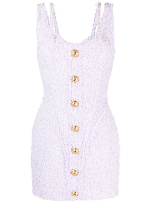 Purple Tweed Mini Dress