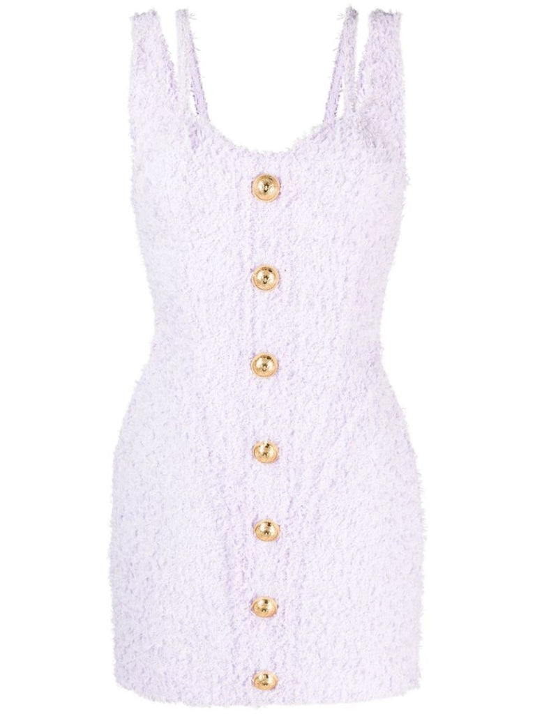 Purple Tweed Mini Dress