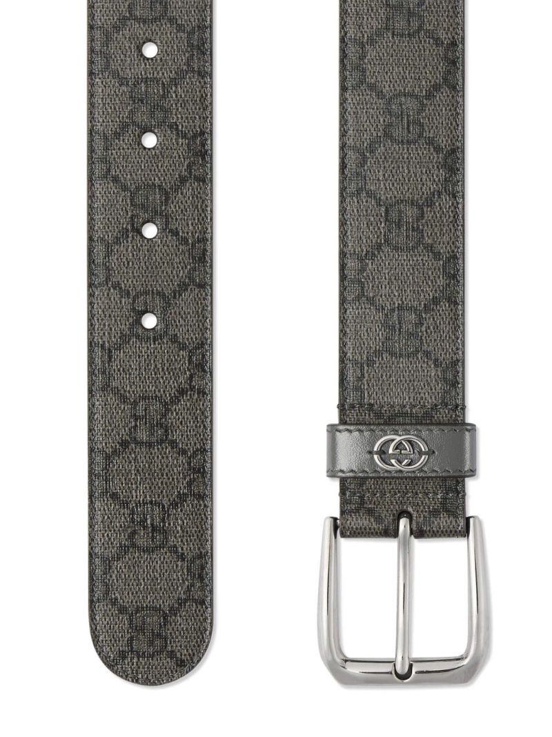 Grey Interlocking G Canvas Belt