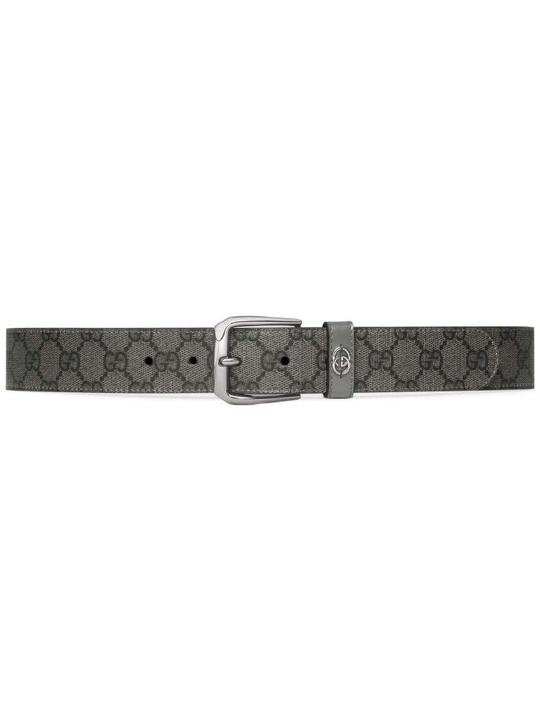 Grey Interlocking G Canvas Belt