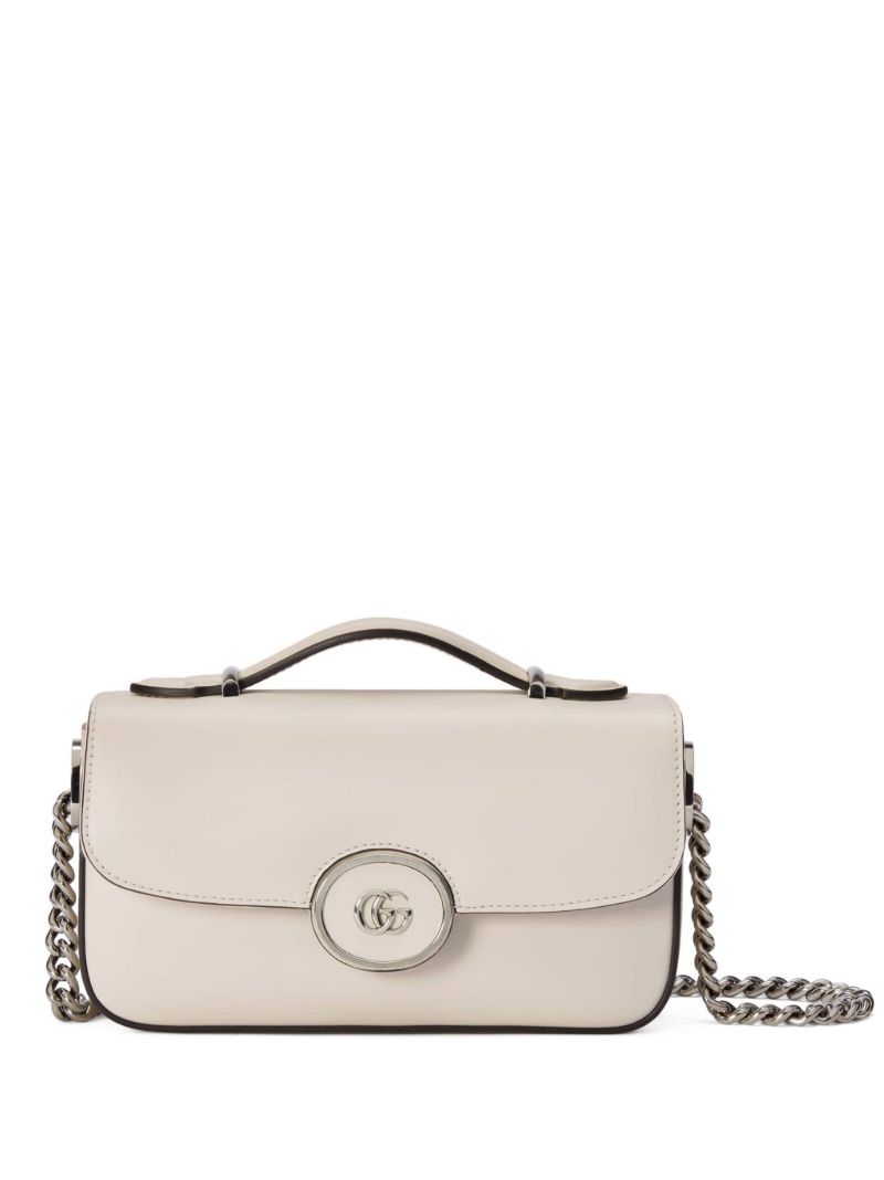 White Petite Gg Mini Top Handle Bag