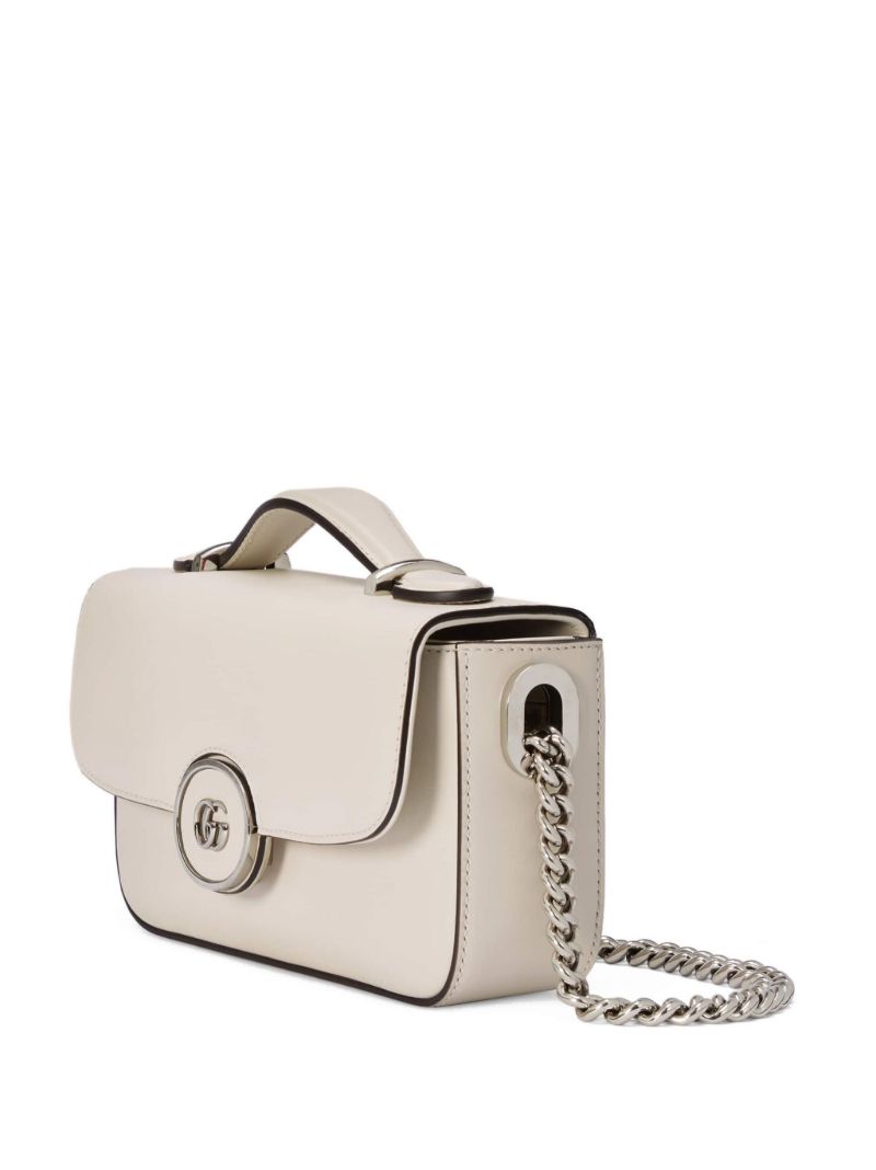 White Petite Gg Mini Top Handle Bag
