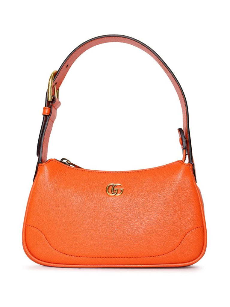Orange Aphrodite Mini Leather Shoulder Bag
