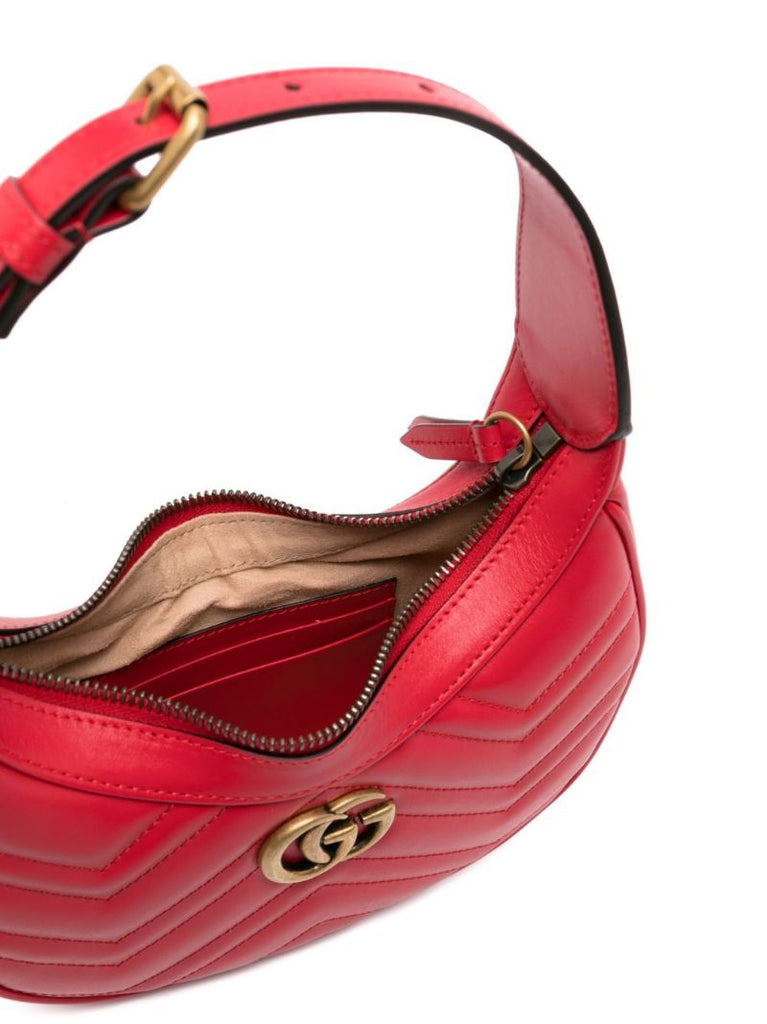 Red Gg Marmont Super Mini Leather Shoulder Bag