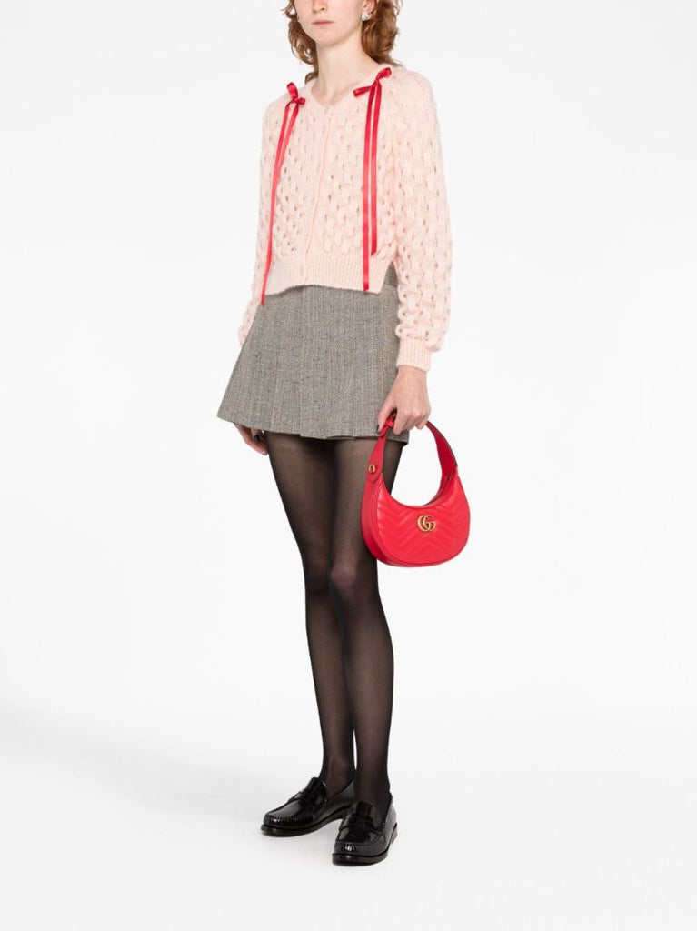 Red Gg Marmont Super Mini Leather Shoulder Bag