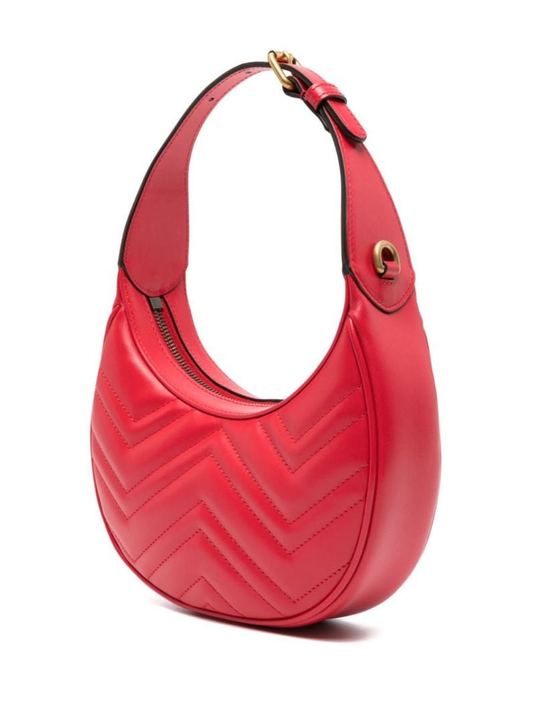 Red Gg Marmont Super Mini Leather Shoulder Bag