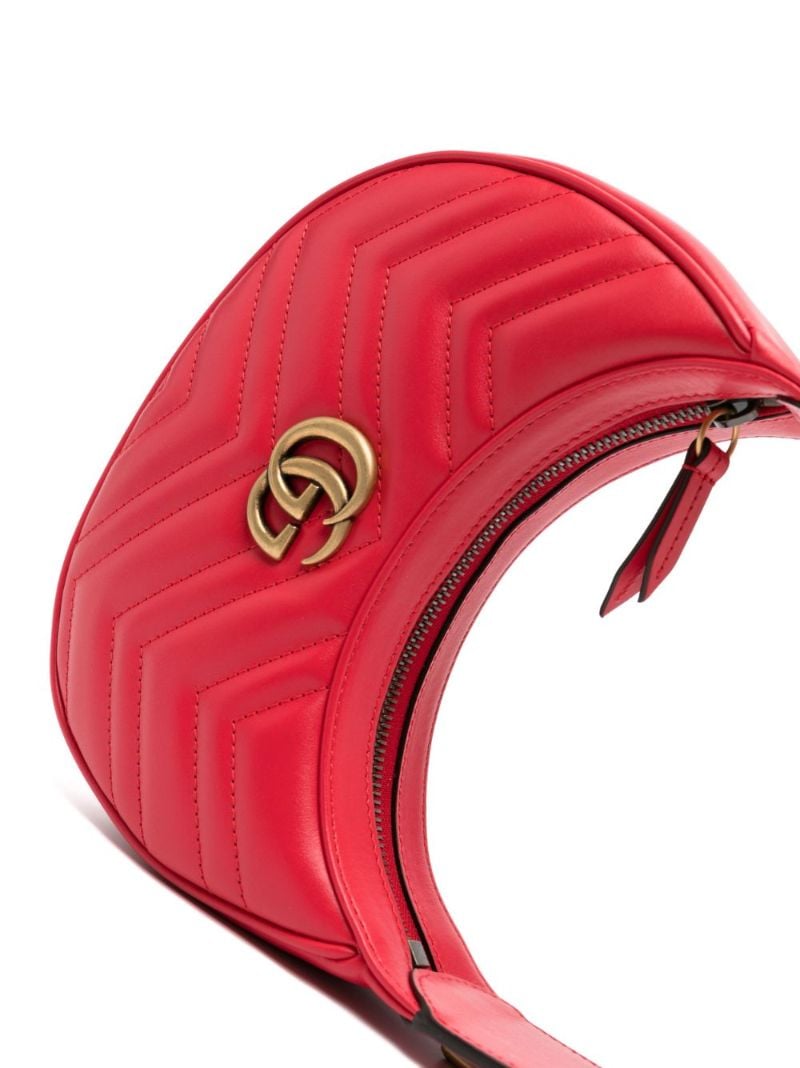 Red Gg Marmont Super Mini Leather Shoulder Bag