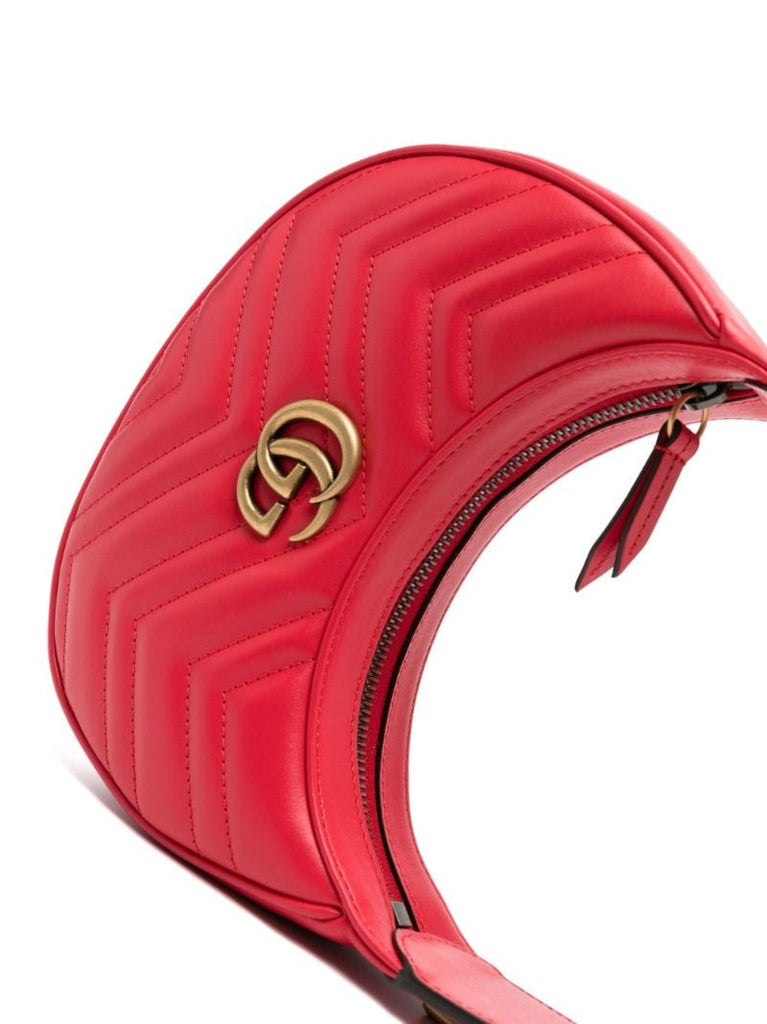 Red Gg Marmont Super Mini Leather Shoulder Bag