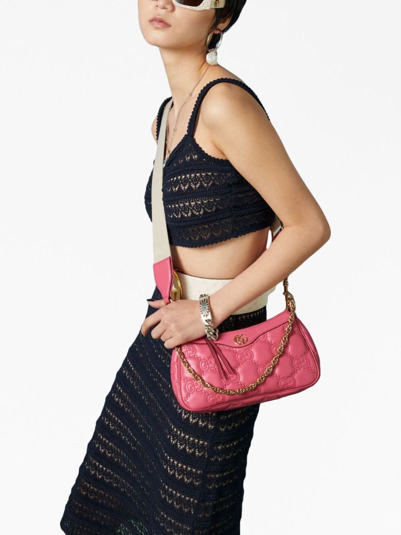 Pink Gg MatelassÃ_x0083_Â© Leather Shoulder Bag
