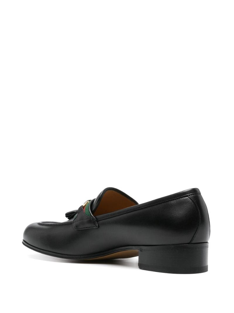 Black Web Interlocking G Loafers