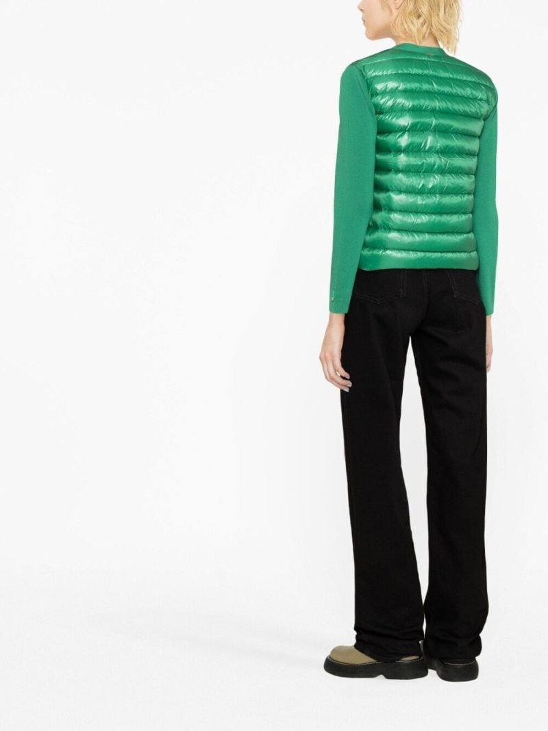 Green Down Filled Cotton Cardigan