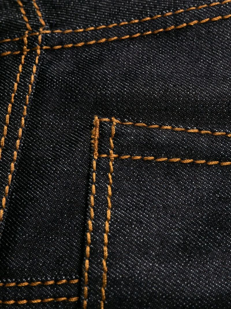 Blue Slashed Tapered Jeans