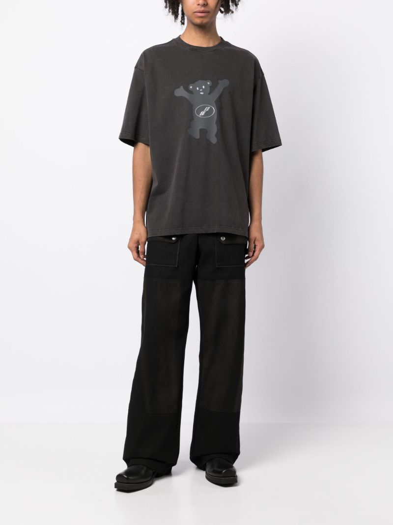 Grey Graphic Print Cotton T-shirt