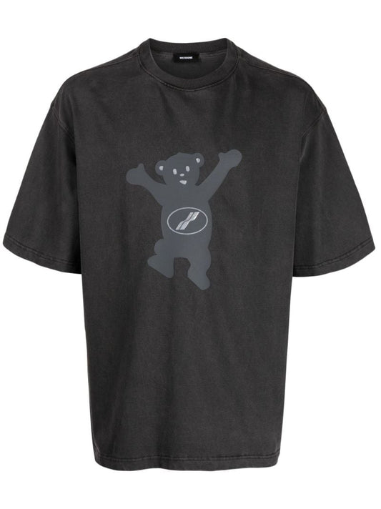 Grey Graphic Print Cotton T-shirt