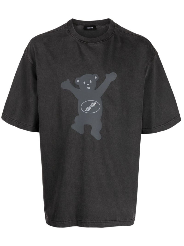 Grey Graphic Print Cotton T-shirt
