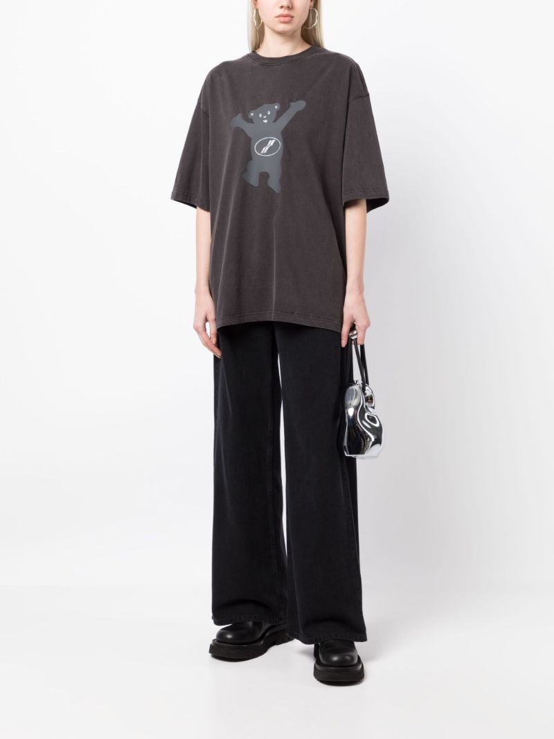 Grey Graphic Print Cotton T-shirt