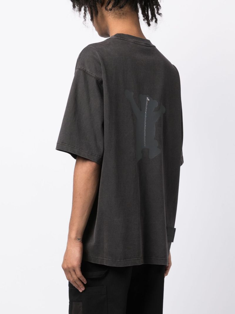 Grey Graphic Print Cotton T-shirt