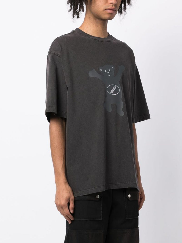 Grey Graphic Print Cotton T-shirt