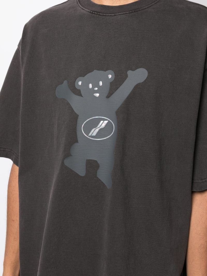 Grey Graphic Print Cotton T-shirt