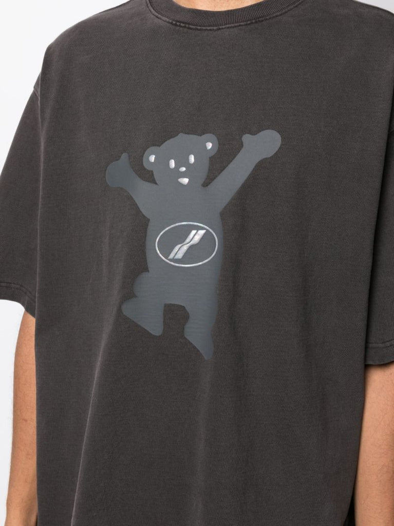 Grey Graphic Print Cotton T-shirt