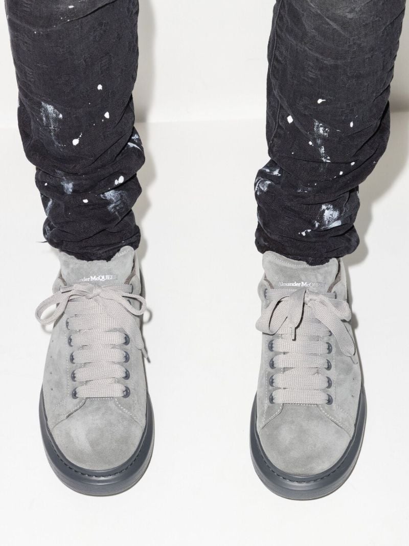 Grey Oversized Suede Sneakers