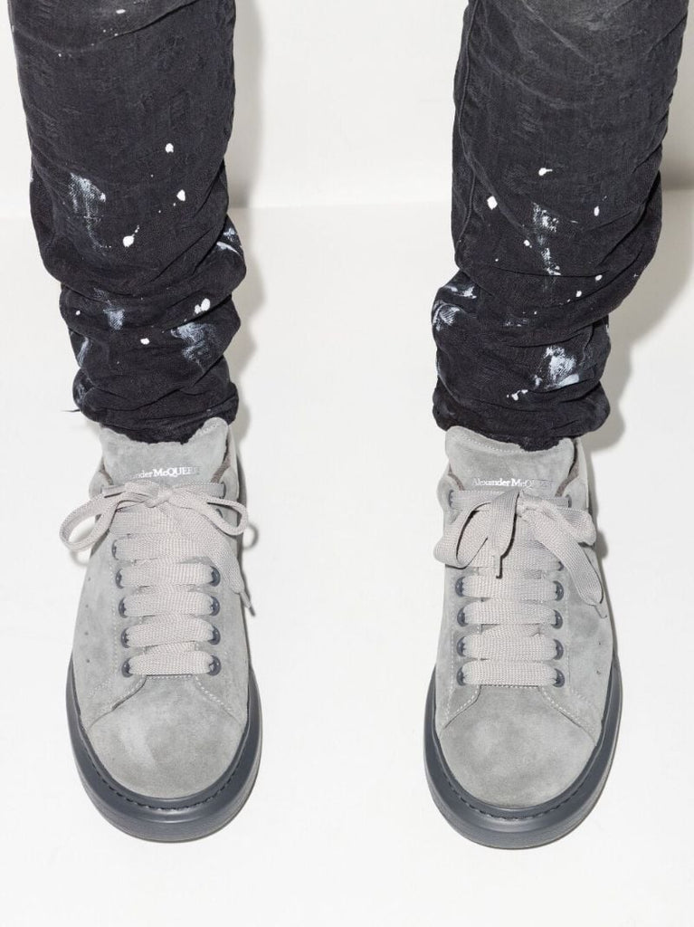 Grey Oversized Suede Sneakers
