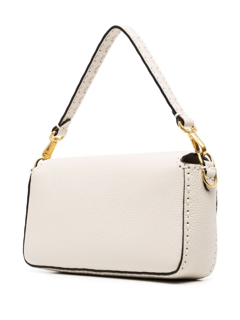 Neutral Baguette Medium Leather Shoulder Bag