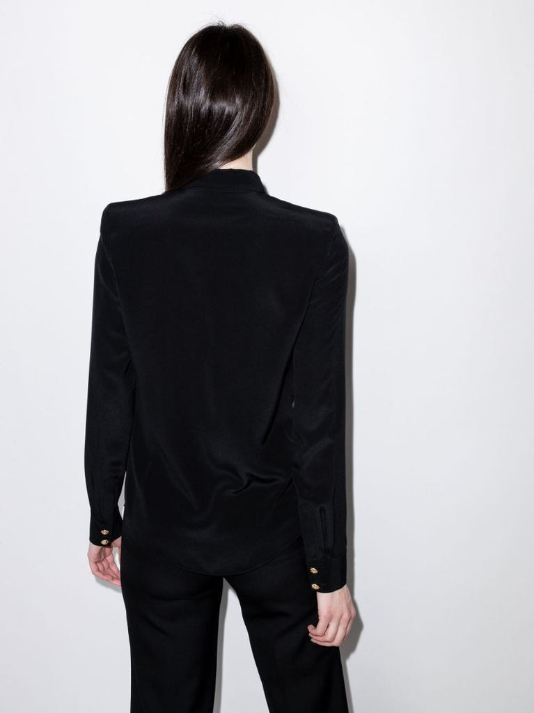 Engraved Button Silk Shirt