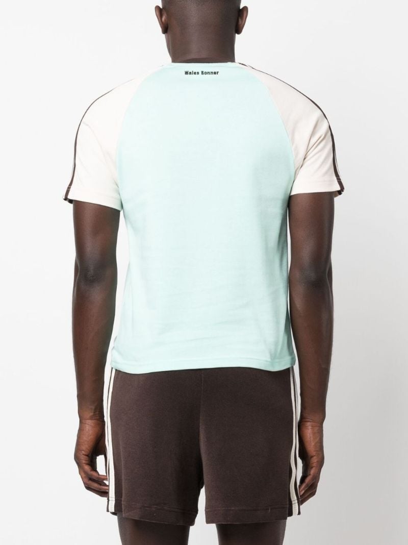X Wales Bonner Green Logo Print Organic Cotton T-shirt