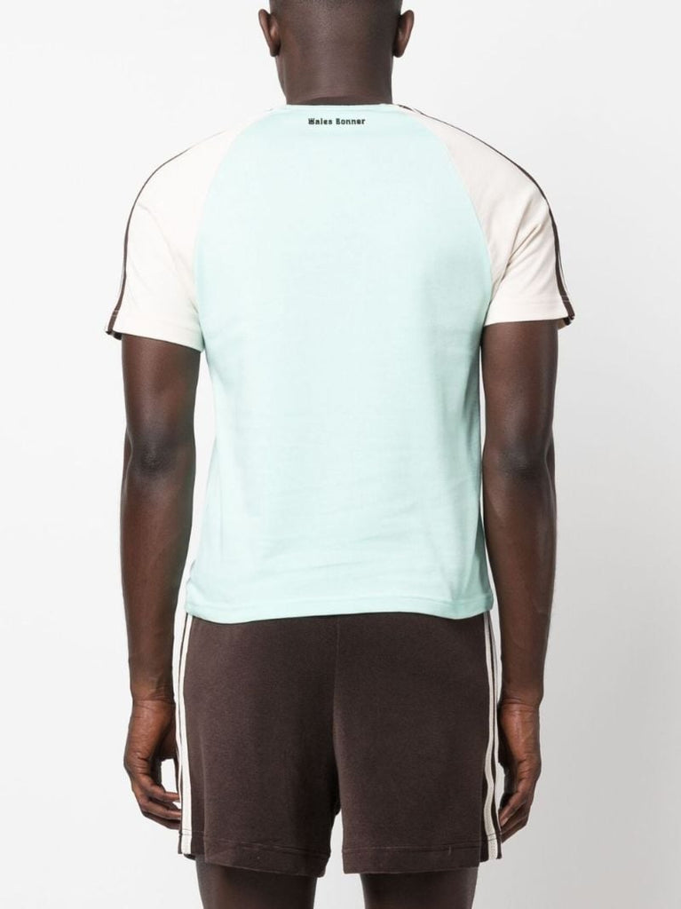 X Wales Bonner Green Logo Print Organic Cotton T-shirt