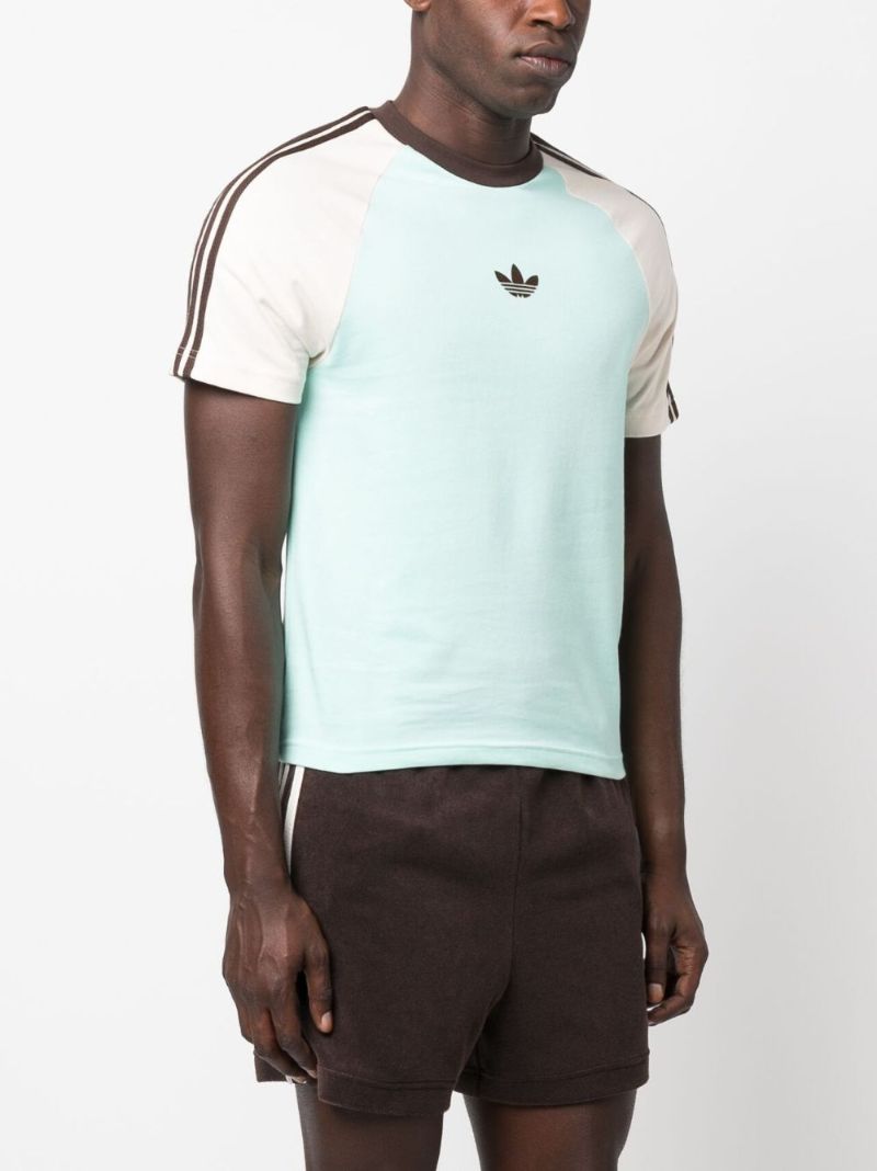 X Wales Bonner Green Logo Print Organic Cotton T-shirt