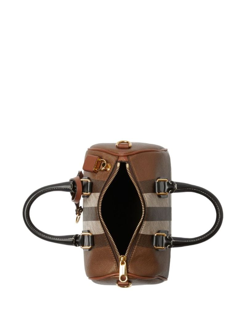 Brown Mini Checked Bowling Bag