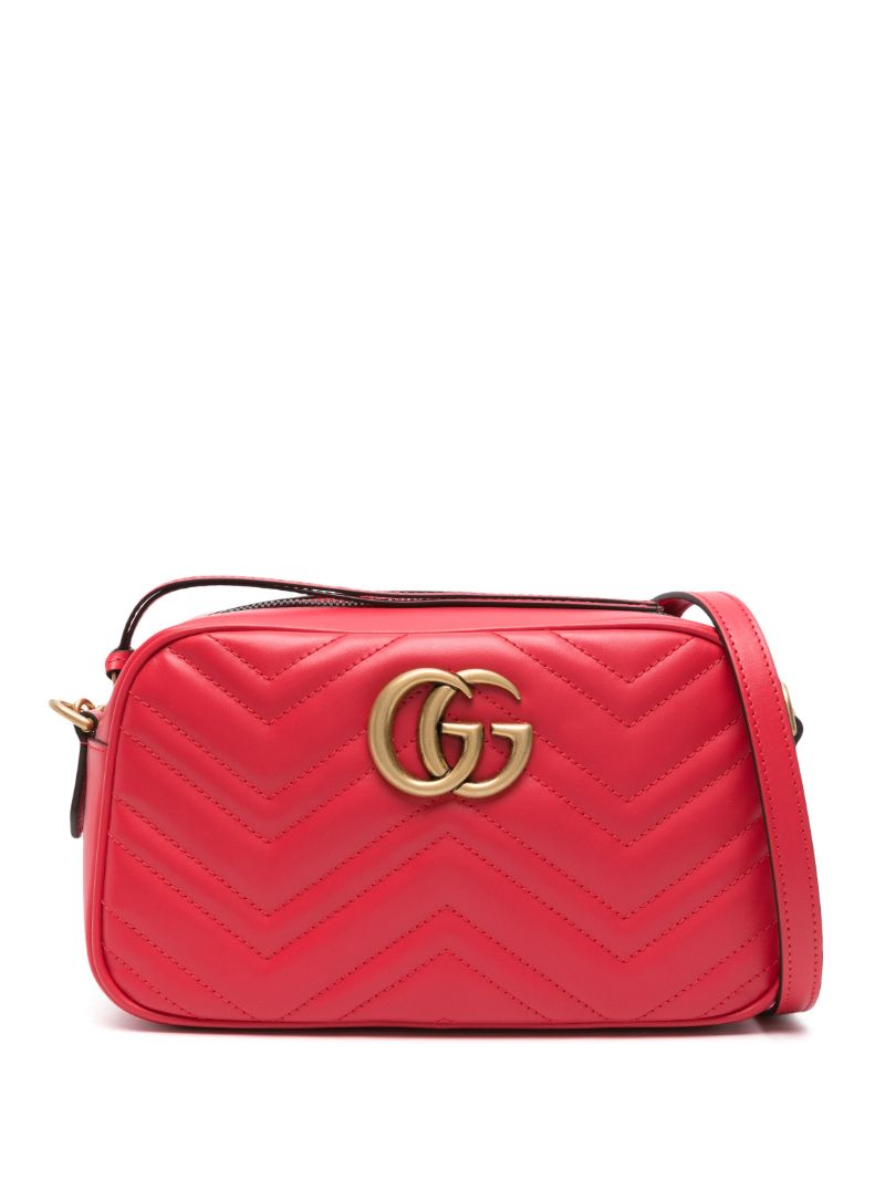 Red Gg Marmont MatelassÃ_x0083_Â© Shoulder Bag